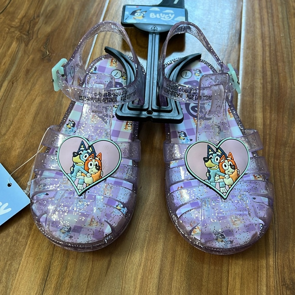 Bluey Glitter Jelly Sandals - Size 7